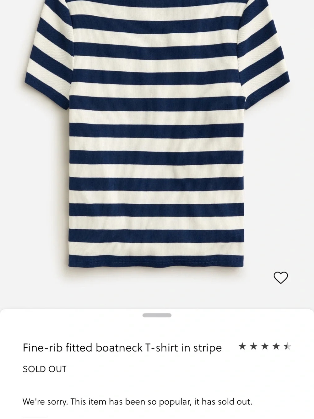 J. Crew Navy and White Striped Short Sleeve Tee